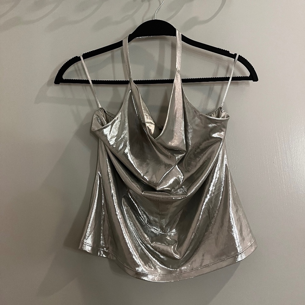 Silver Halter Top